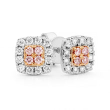 Load image into Gallery viewer, Pink Diamond Cluster Earrings
