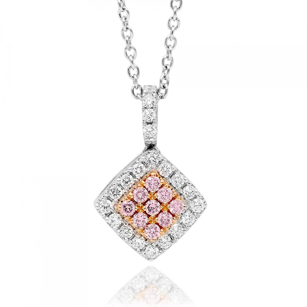 Pink Diamond Cluster Necklace