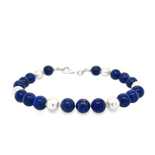 Load image into Gallery viewer, Lapis Lazuli Pearl Bracelet
