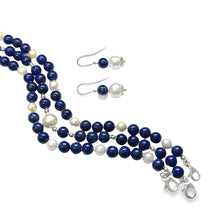 Load image into Gallery viewer, Lapis Lazuli Pearl Bracelet
