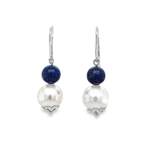 Pearl and Lapis Lazuli Earrings