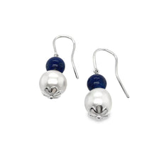 Load image into Gallery viewer, Pearl and Lapis Lazuli Earrings

