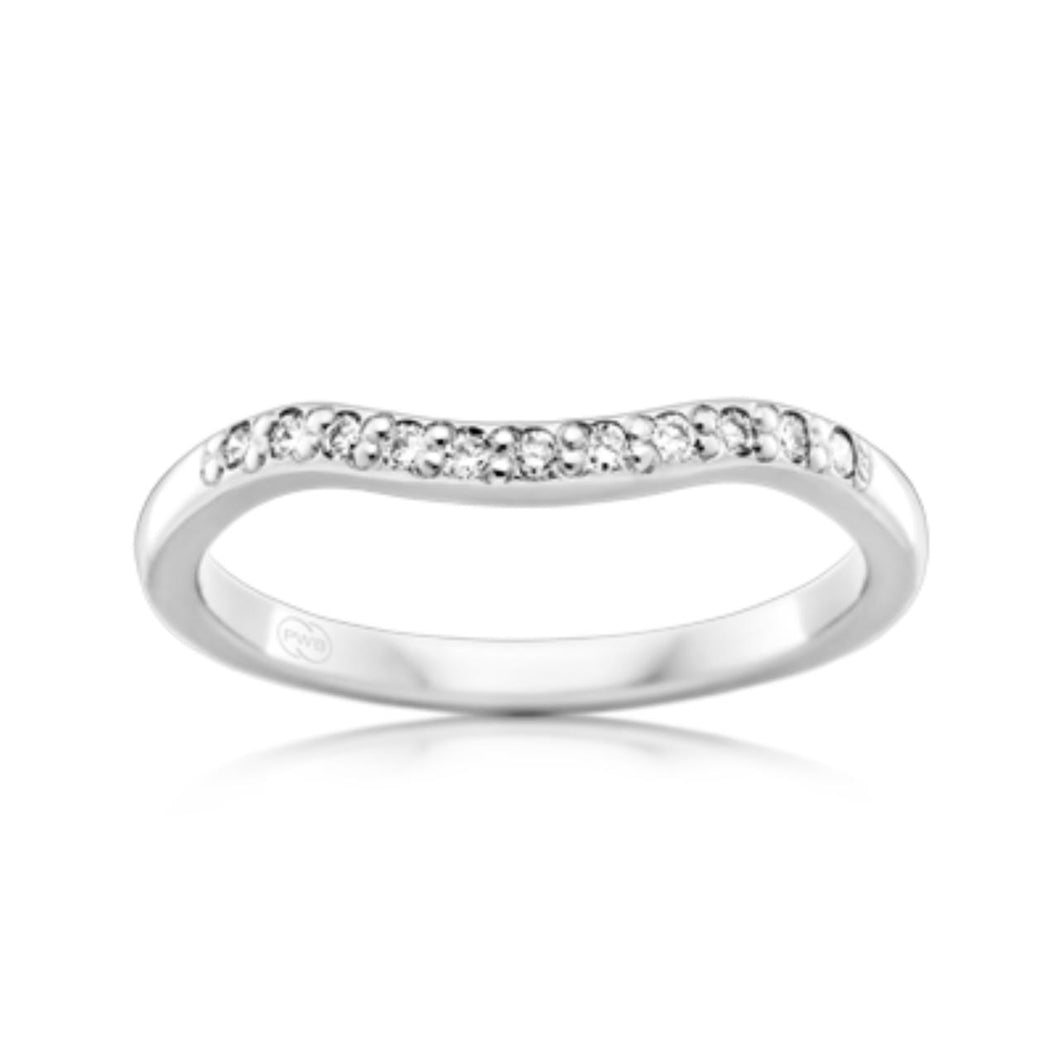 White Gold and Diamond Fitted Ring