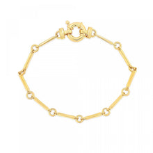 Load image into Gallery viewer, Yellow Gold Bar &amp; Circle Bracelet
