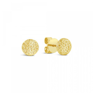Yellow Gold Disc Studs