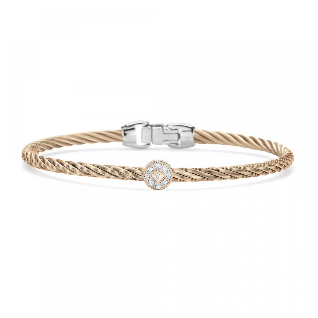 ALOR Cable & Rose Gold Diamond Round