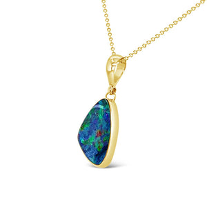 Yellow Gold Australian Opal Necklace