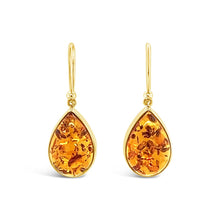 Load image into Gallery viewer, Yellow Gold Amber Earrings
