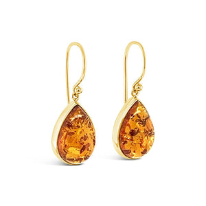 Yellow Gold Amber Earrings