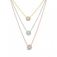 Load image into Gallery viewer, Rose Gold Diamond Halo Necklace
