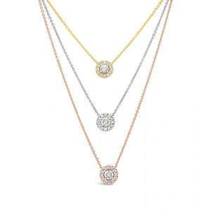 Rose Gold Diamond Halo Necklace