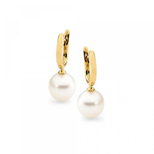 Yellow Gold South Sea Pearl Earrings